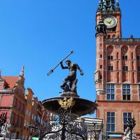 Gdańsk - fontanna Neptuna oraz Ratusz